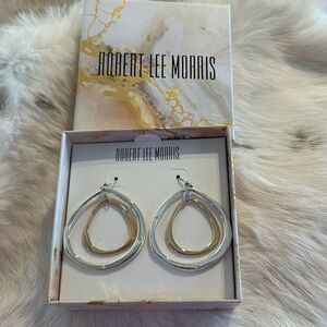 Robert Lee Morris Double Hoop Earrings NWT